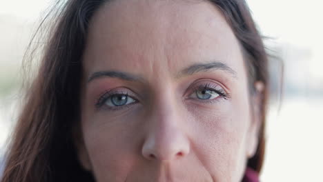 Middle-aged-woman-with-beautiful-blue-eyes